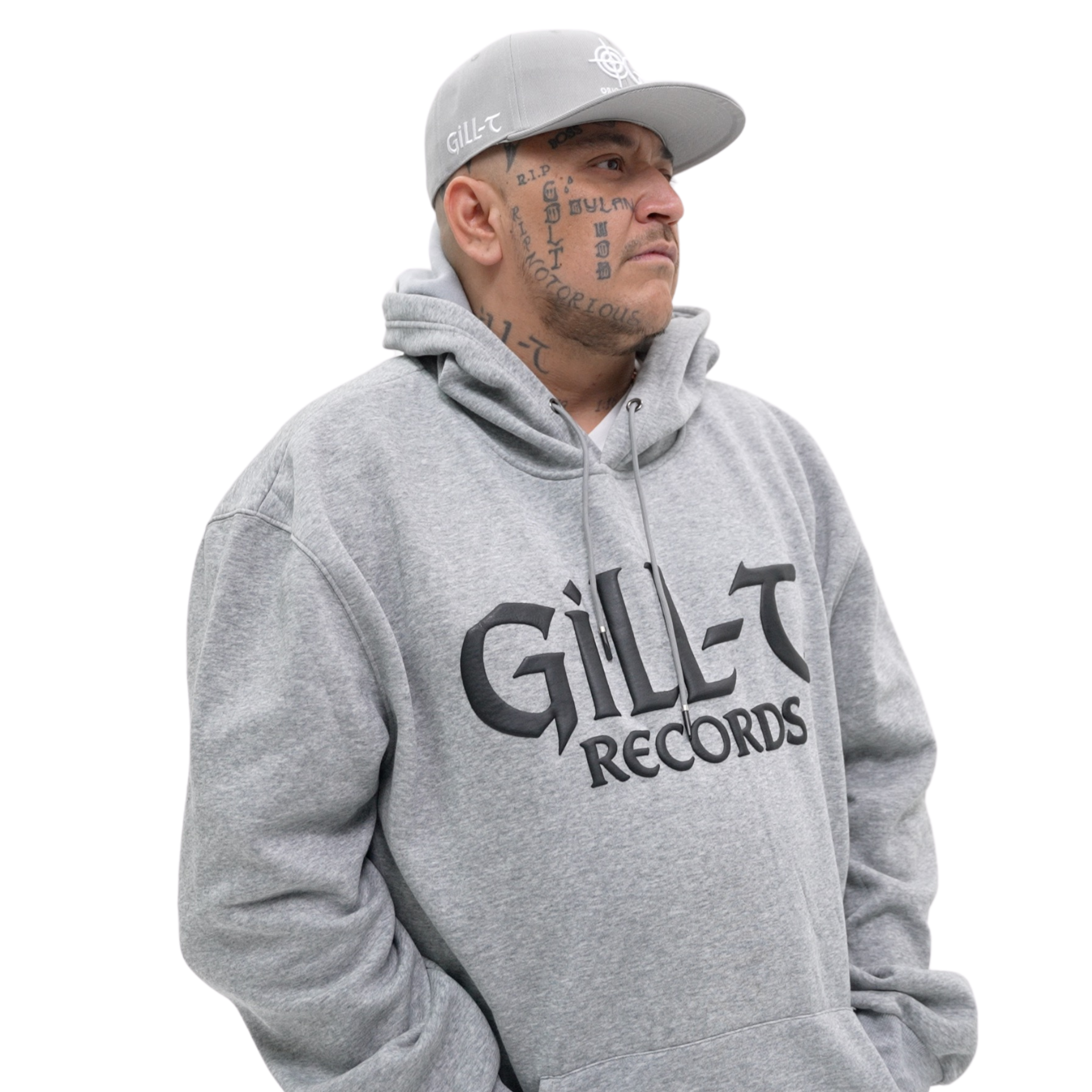Grey/Black Gill-T Records Hoodie Print