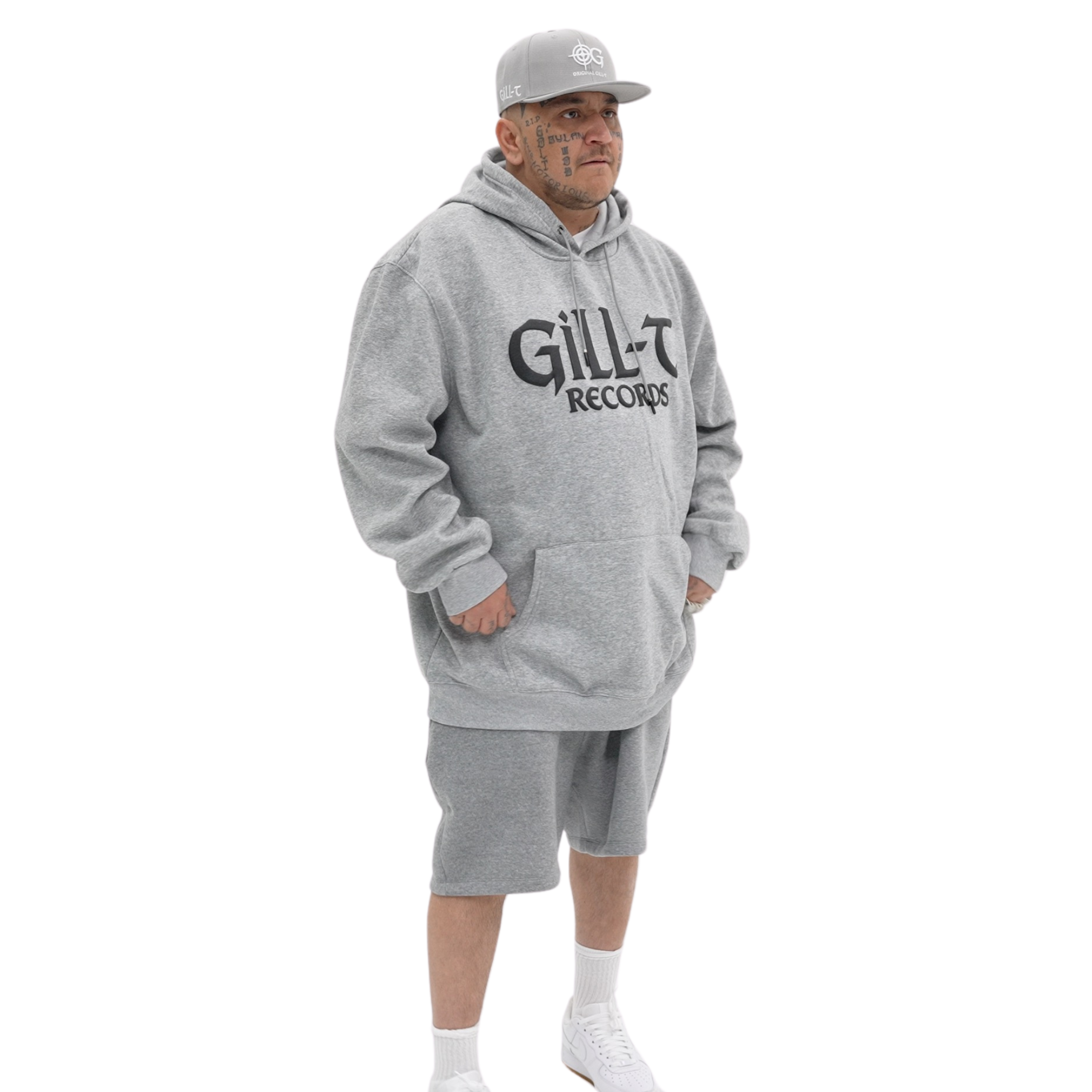 Grey/Black Gill-T Records Hoodie Print