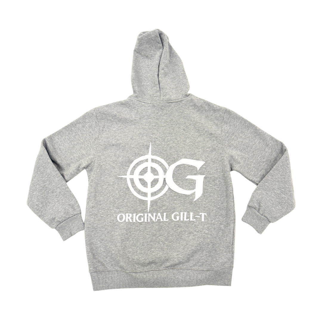 Grey/White Gill-T Records Hoodie Print